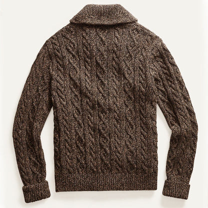 Herrens Cardigan Kabelstickad med Sjalkrage 1