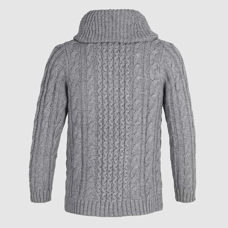 Herrens Cardigan Stickad Med Sjalkrage 5