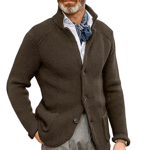 Herrens Cardigan Stickad Tidlös Design för Komfort och Stil 0