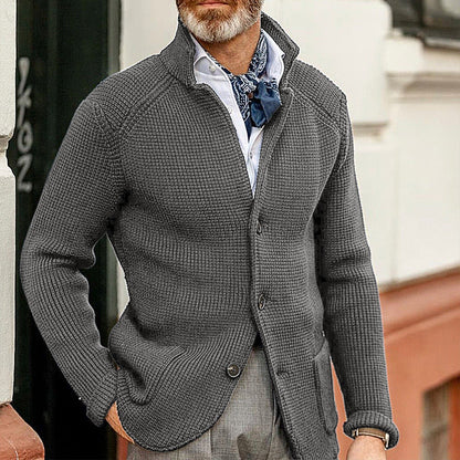 Herrens Cardigan Stickad Tidlös Design för Komfort och Stil 1