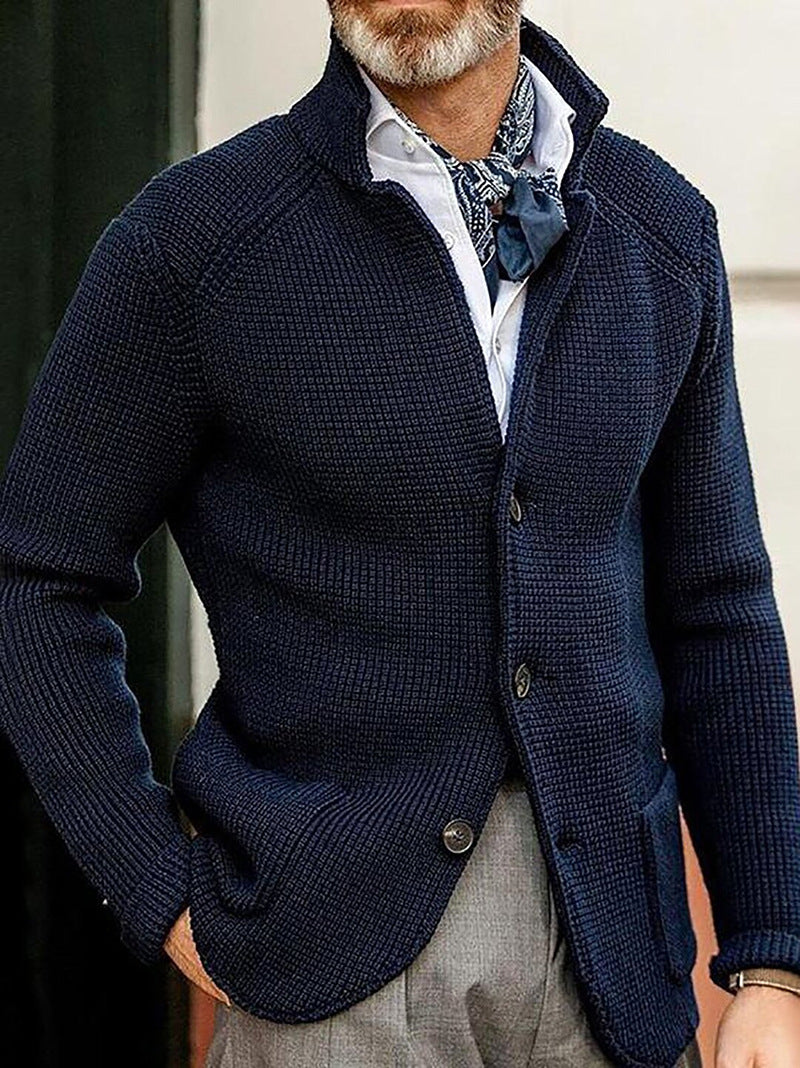 Herrens Cardigan Stickad Tidlös Design för Komfort och Stil 2