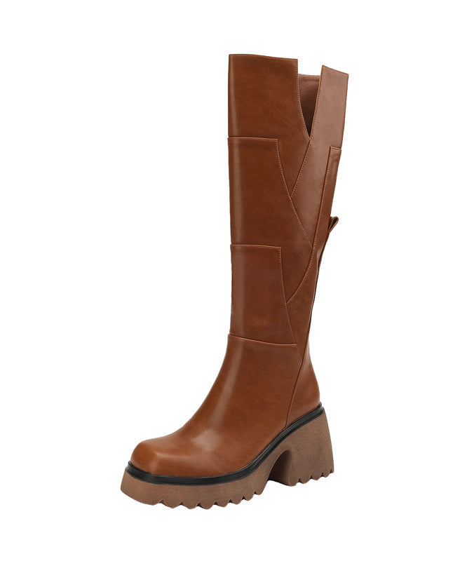 Herrens Chunky Boots i Läder med Dragkedja 4