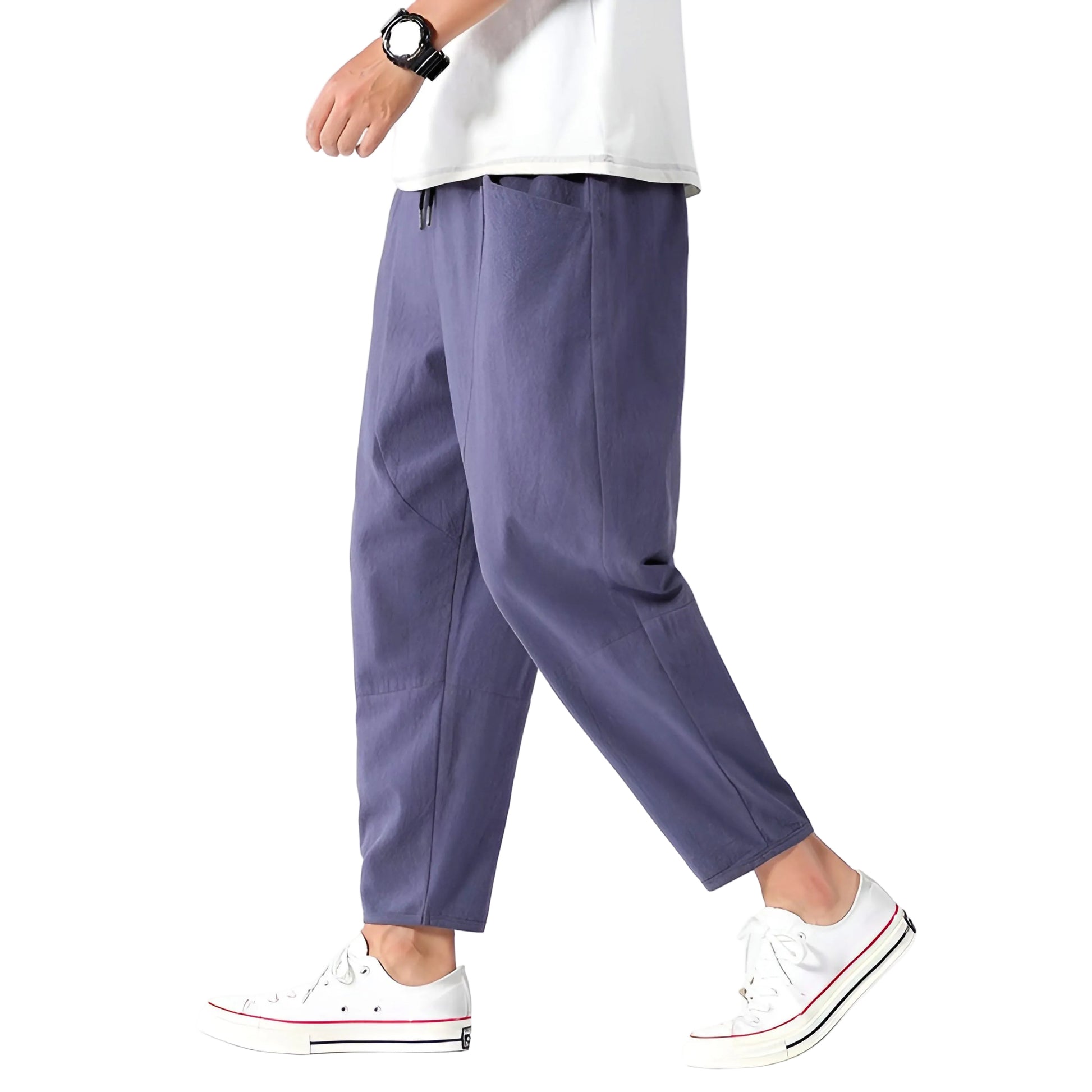 Herrens Cropped Byxor Avslappnad Stil 0