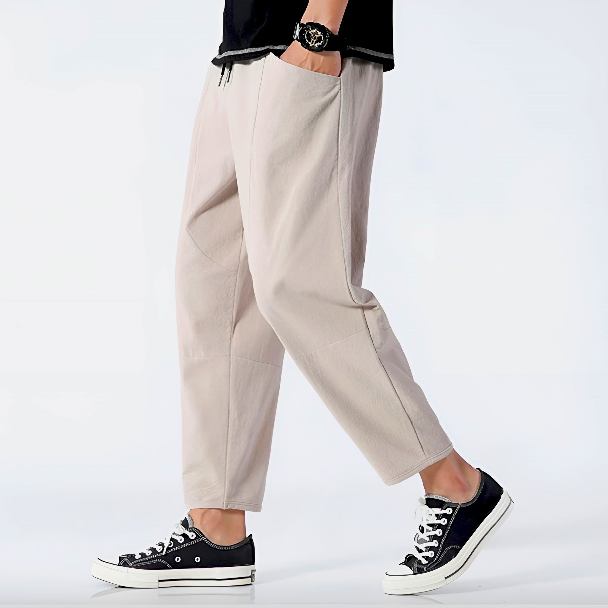 Herrens Cropped Byxor Avslappnad Stil 10