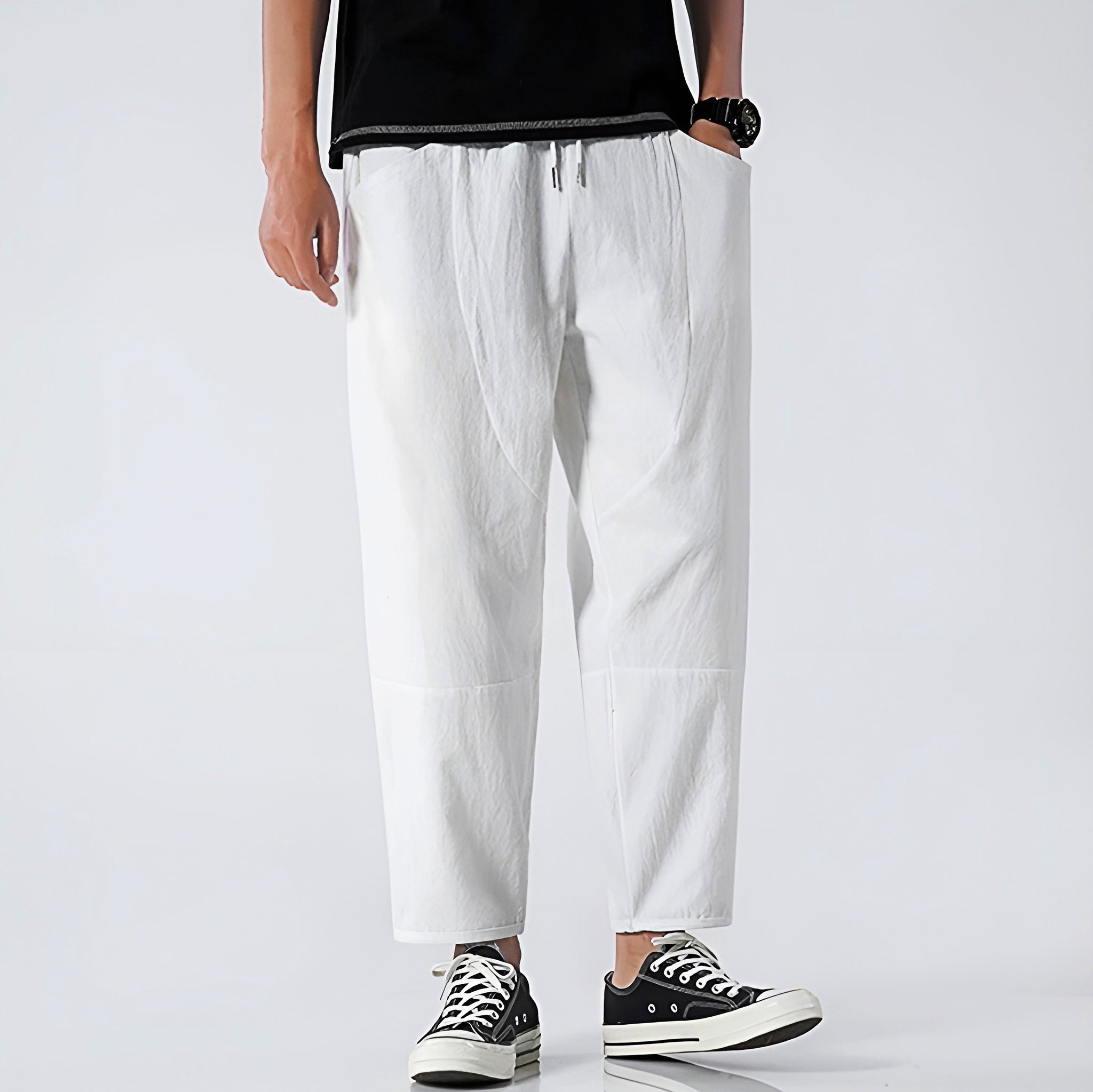 Herrens Cropped Byxor Avslappnad Stil 11