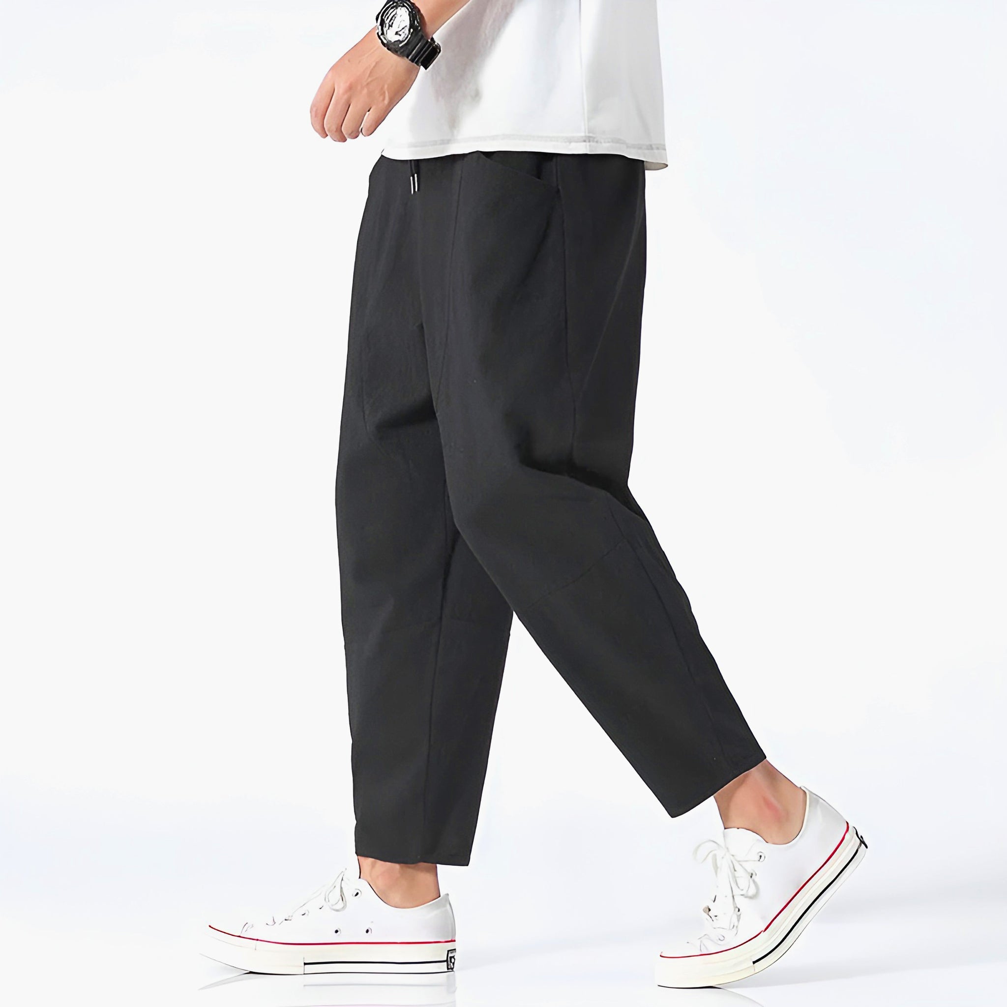 Herrens Cropped Byxor Avslappnad Stil 4