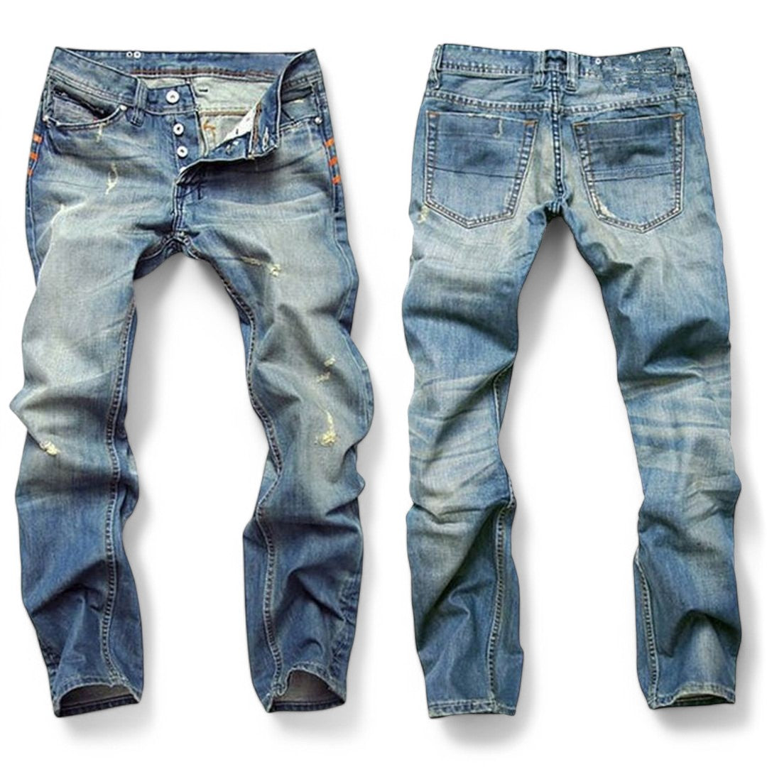 Herrens Denim Jeans Klassisk Stil Bomull 1