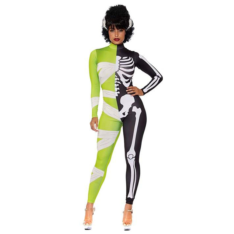 Herrens Halloween Kostym Mumie och Skelett Design Polyester Asymmetrisk 0