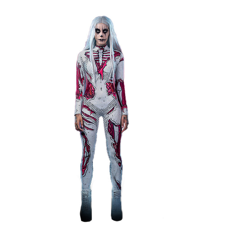 Herrens Halloween Kostym Skrämmande Tryck Polyester Helkropp 4