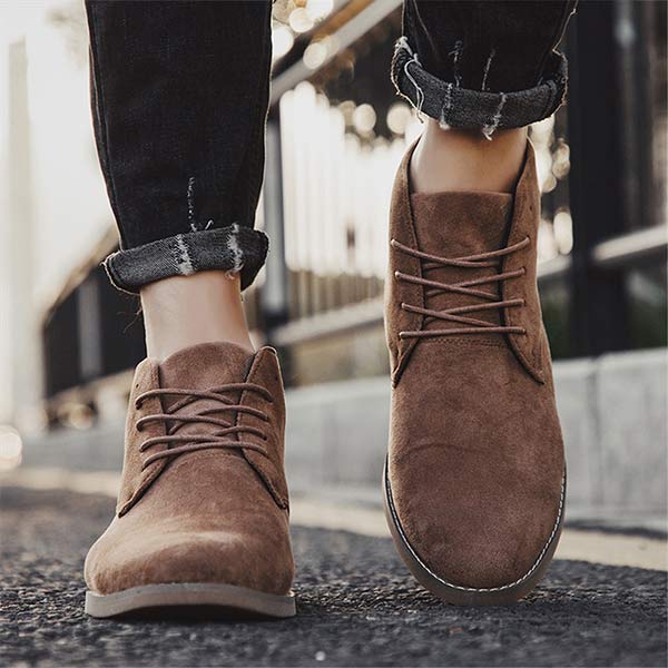 Herrens Halvhöga Skor i Suede Stilren Design 7