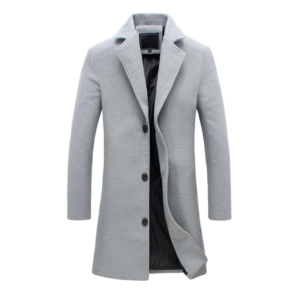 Herrens Lång Winterjacka Stilig Design 2