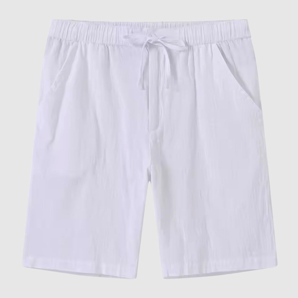Herrens Linne Shorts Med Avslappnad Stil 4