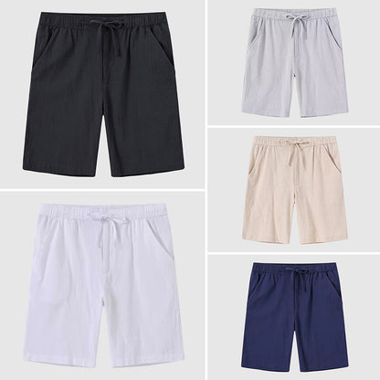 Herrens Linne Shorts Med Avslappnad Stil 6