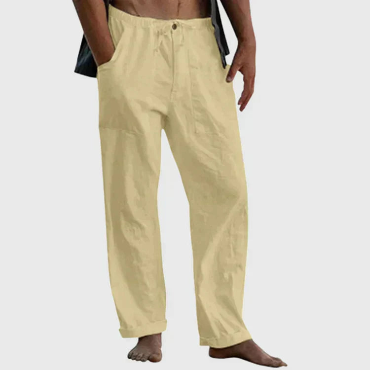 Herrens Linnebyxor Casual Stil 10