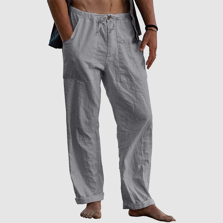 Herrens Linnebyxor Casual Stil 4