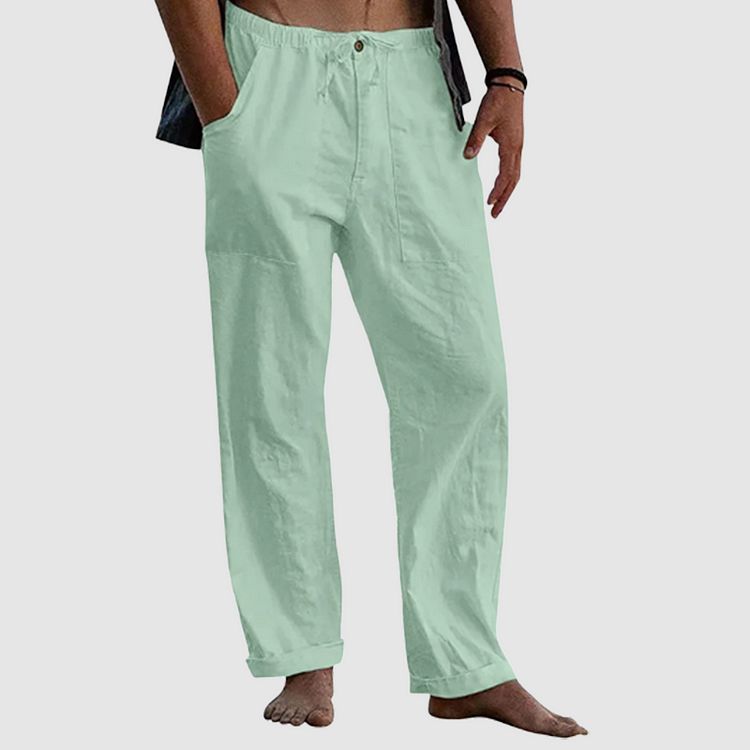 Herrens Linnebyxor Casual Stil 6