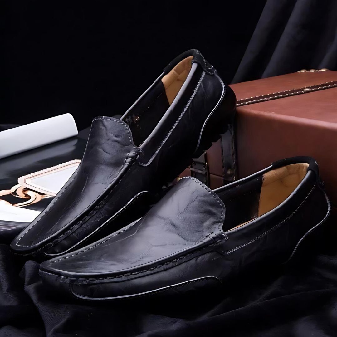 Herrens Loafers Läder Elegant Komfort 2