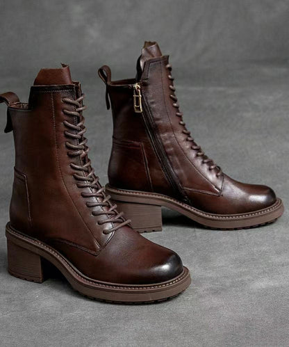 Herrens Motorcykelstövlar Snörning Chunky Heel 3