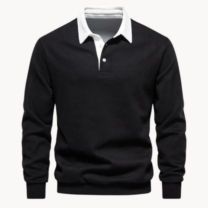 Herrens Polo Sweatshirt med Retro Stil 2