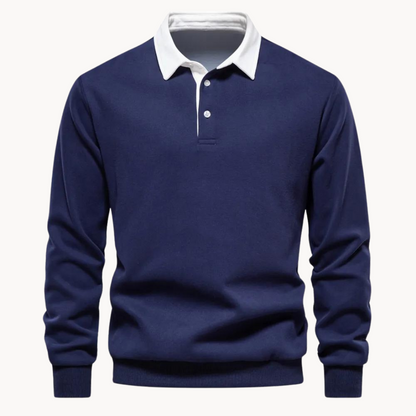 Herrens Polo Sweatshirt med Retro Stil 3