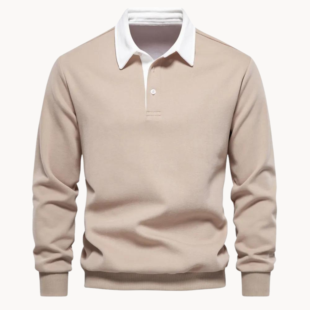 Herrens Polo Sweatshirt med Retro Stil 4