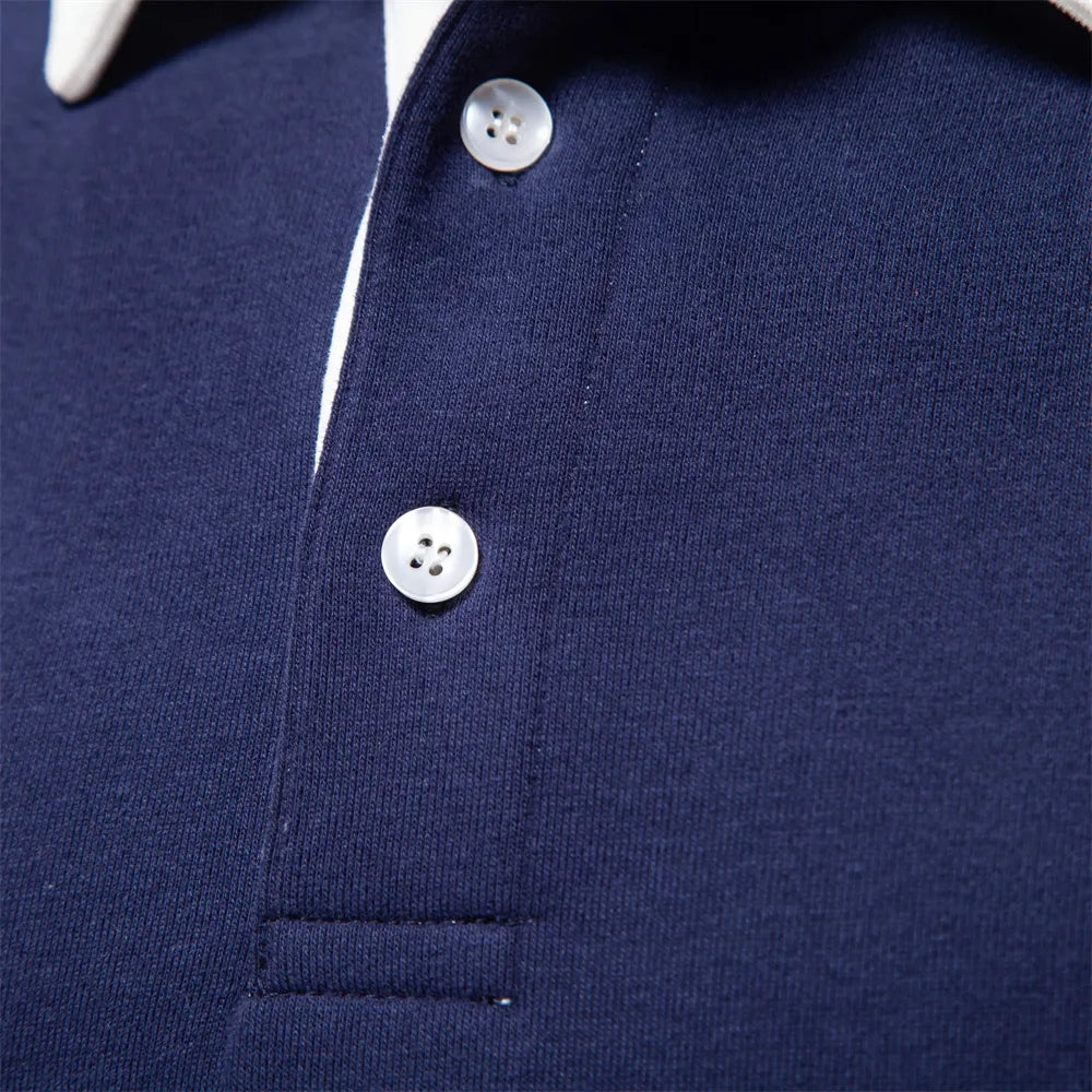 Herrens Polo Sweatshirt med Retro Stil 6