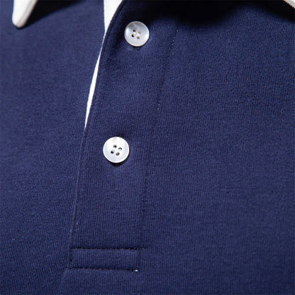 Herrens Polo Sweatshirt med Retro Stil 6