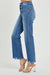Herrens Raka Jeans Hög Midja Mörk Denim 3