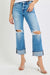 Herrens Raka Jeans Medel Hög Midja Med Cuff 2