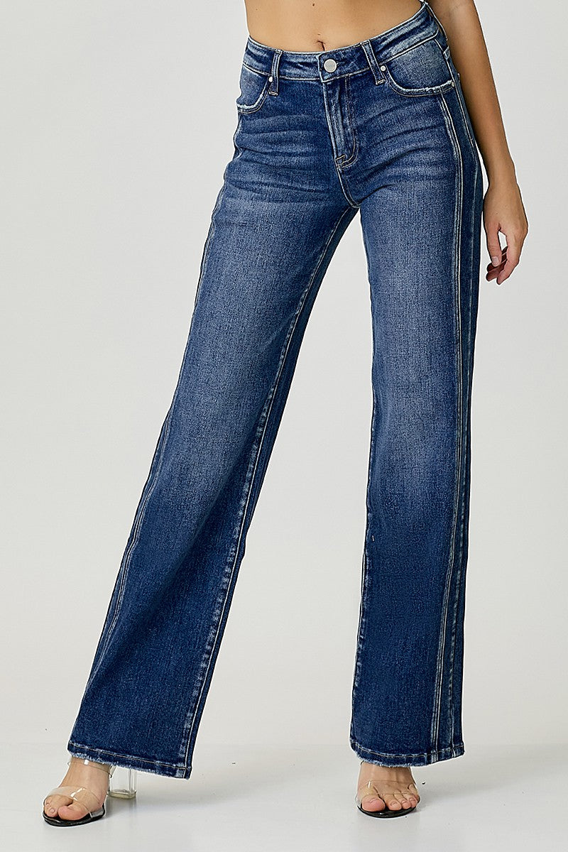 Herrens Raka Jeans Mörk Denim 1