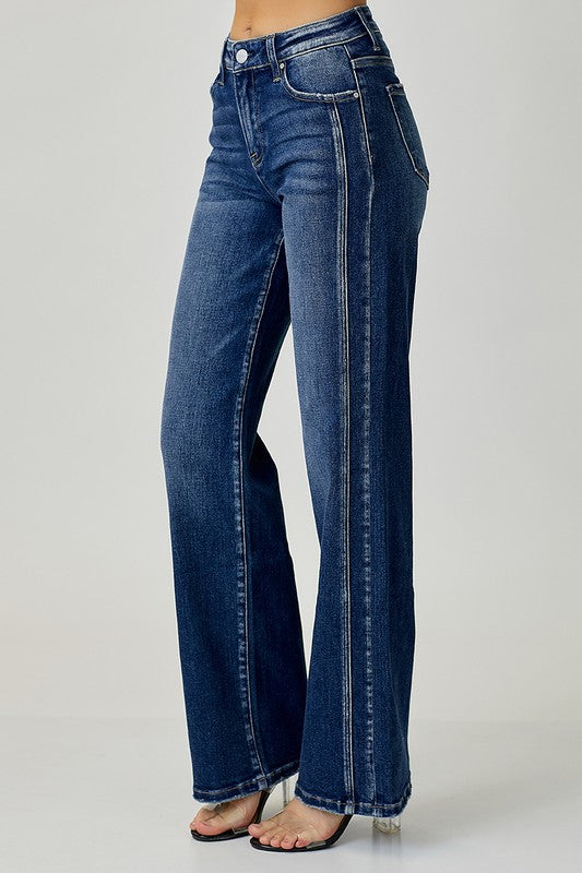 Herrens Raka Jeans Mörk Denim 2