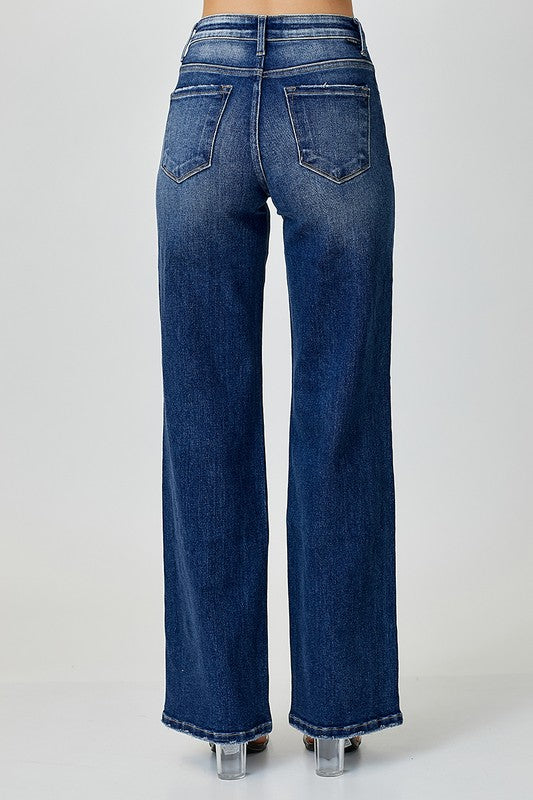 Herrens Raka Jeans Mörk Denim 3