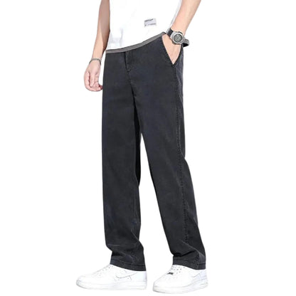Herrens Raka Jeans med Breda Ben 0