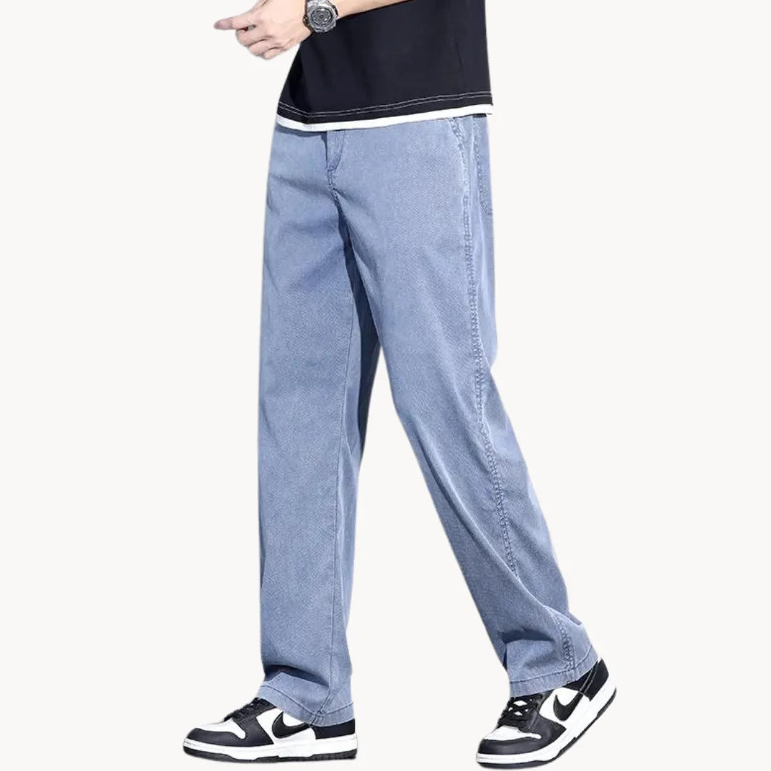 Herrens Raka Jeans med Breda Ben 8