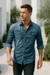 Herrens Retro Skjorta Denim Button-Down 1