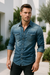 Herrens Retro Skjorta Denim Button-Down 2