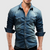 Herrens Retro Skjorta Denim Button-Down 4