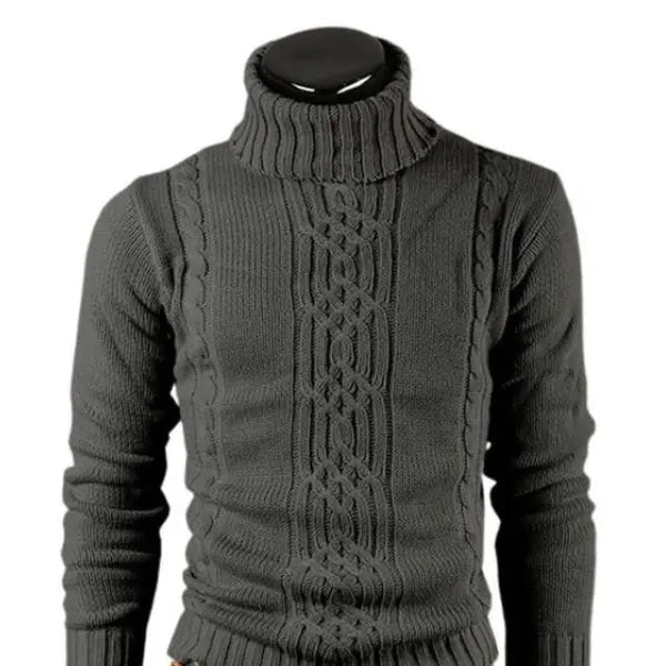 Herrens Stickad Polotröja Kabelstickad Stil 4