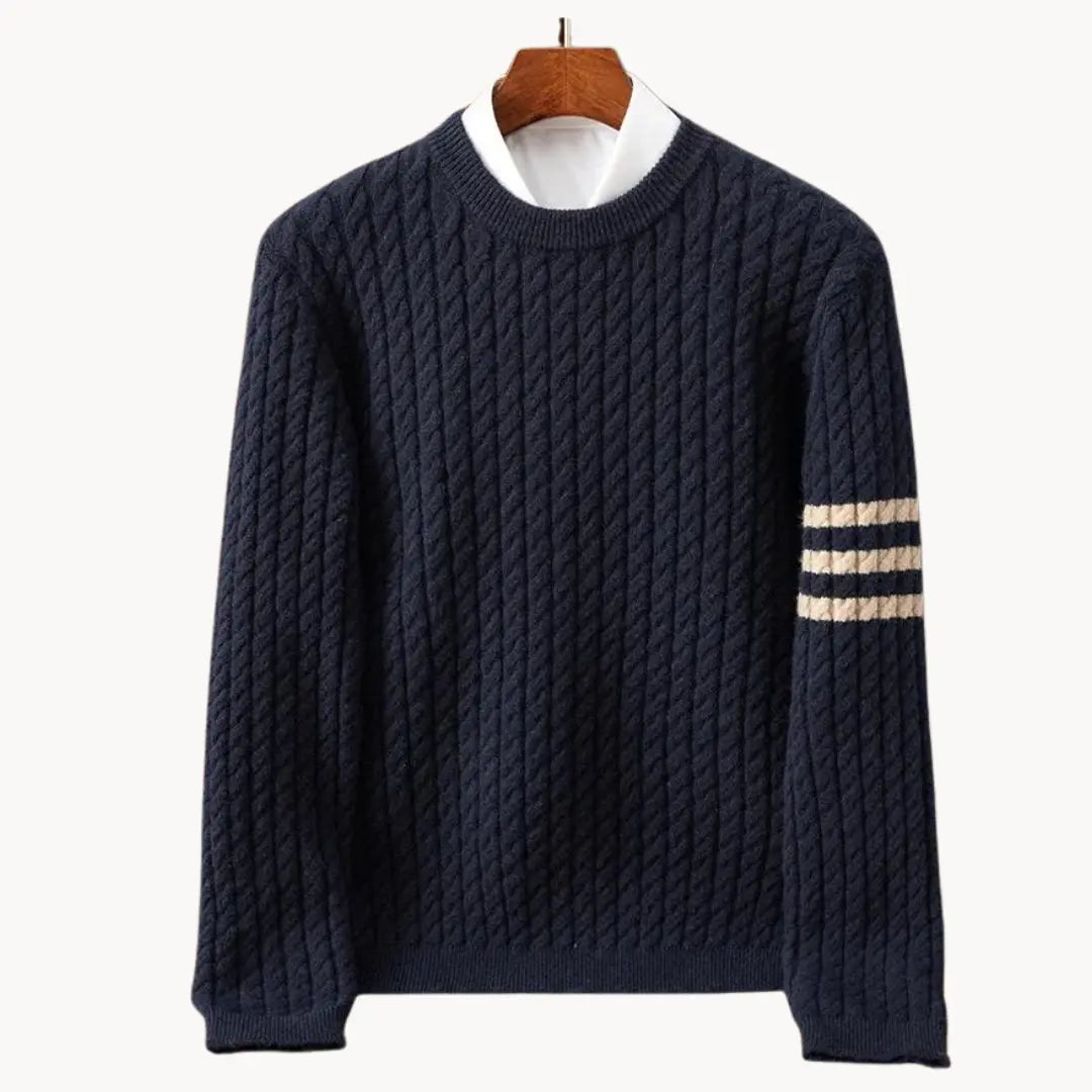 Herrens Stickad Tröja Crewneck 0