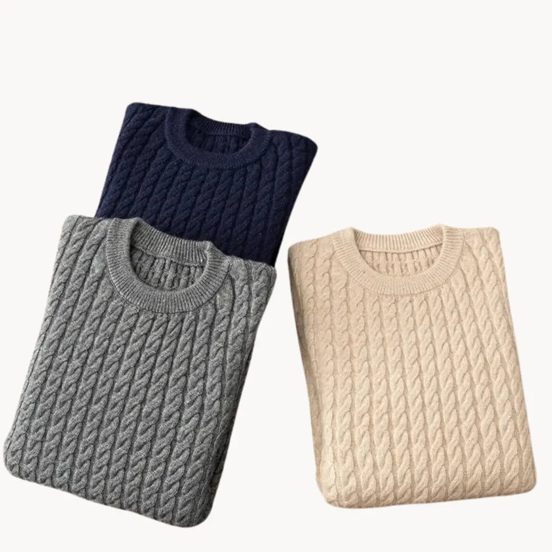 Herrens Stickad Tröja Crewneck 2