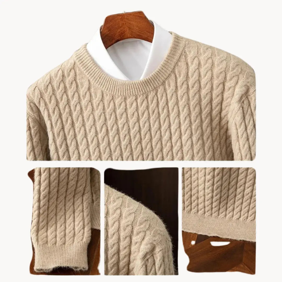 Herrens Stickad Tröja Crewneck 6