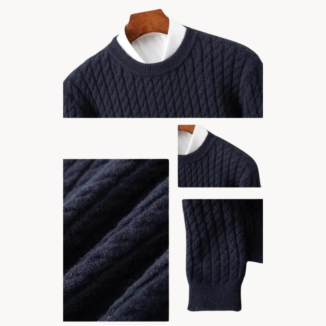 Herrens Stickad Tröja Crewneck 7