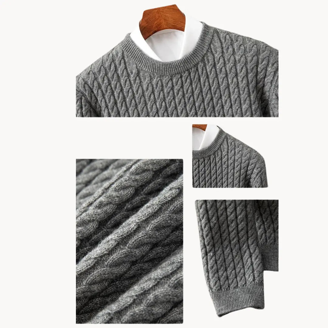 Herrens Stickad Tröja Crewneck 8