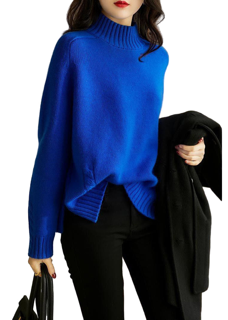 Herrens Stickad Tröja i Vintage Blå med Öppen Sida 0