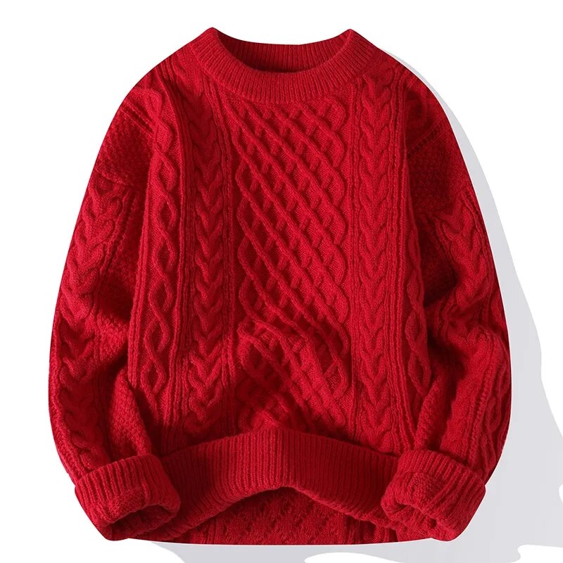 Herrens Vintage Genser med Rund Hals 9