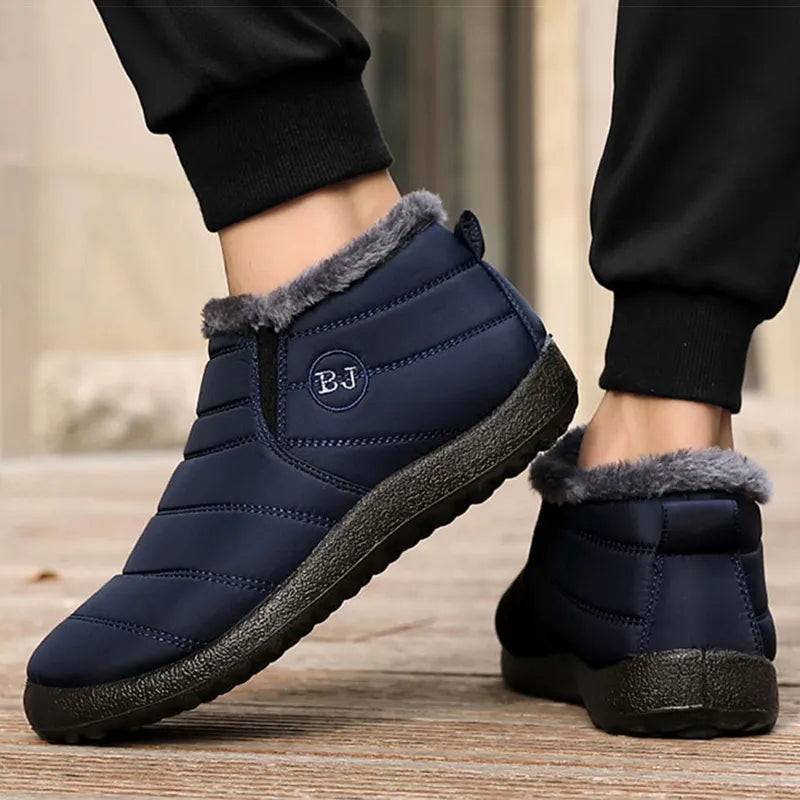 Herrens Vinter Skor Slip-ons med Fleecefoder och Vattenavvisande Yttertyg 1