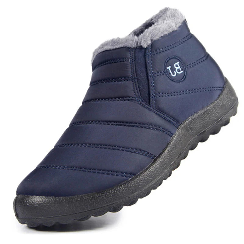 Herrens Vinter Skor Slip-ons med Fleecefoder och Vattenavvisande Yttertyg 5