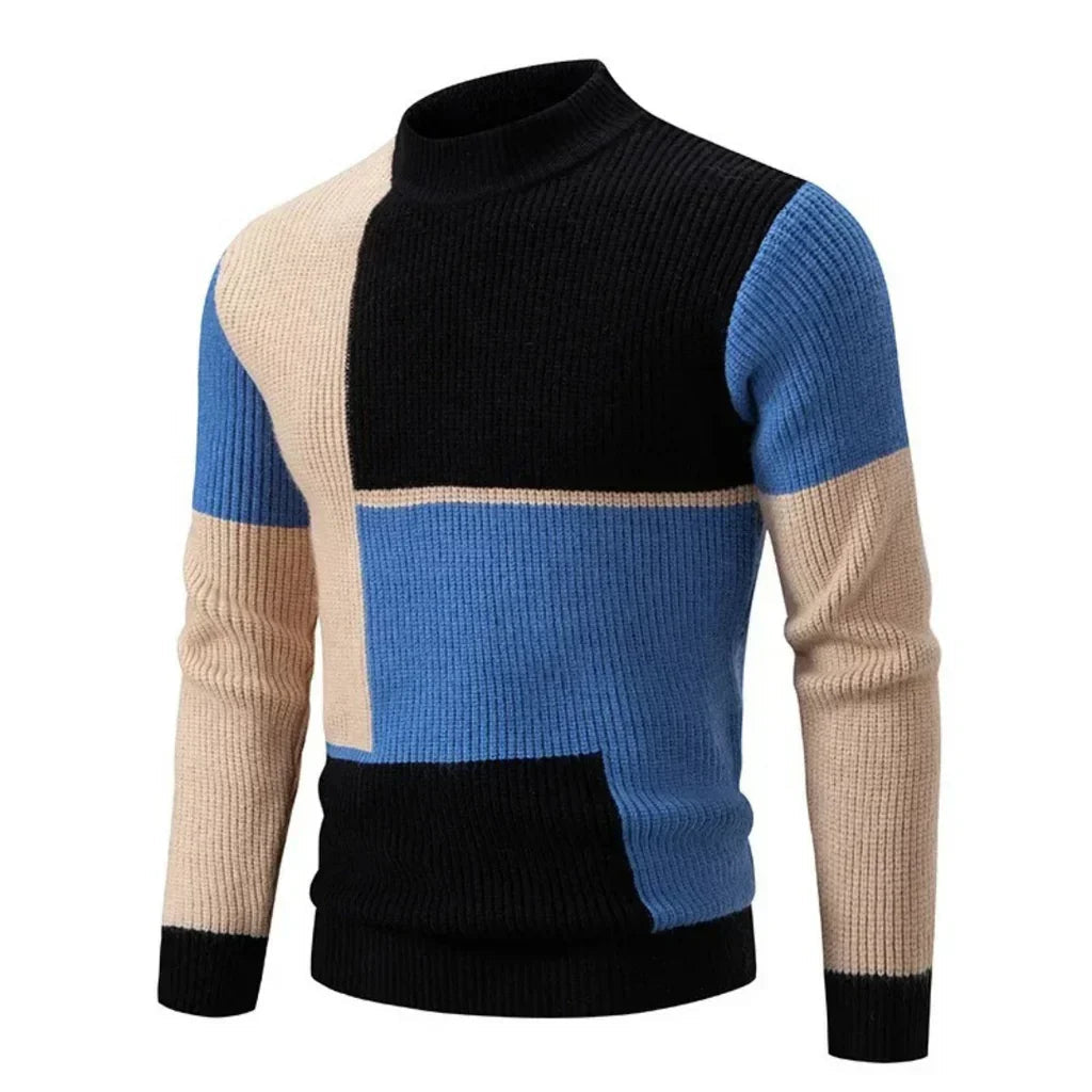 Herrens Vintertröja Blockfärgad Modern 5