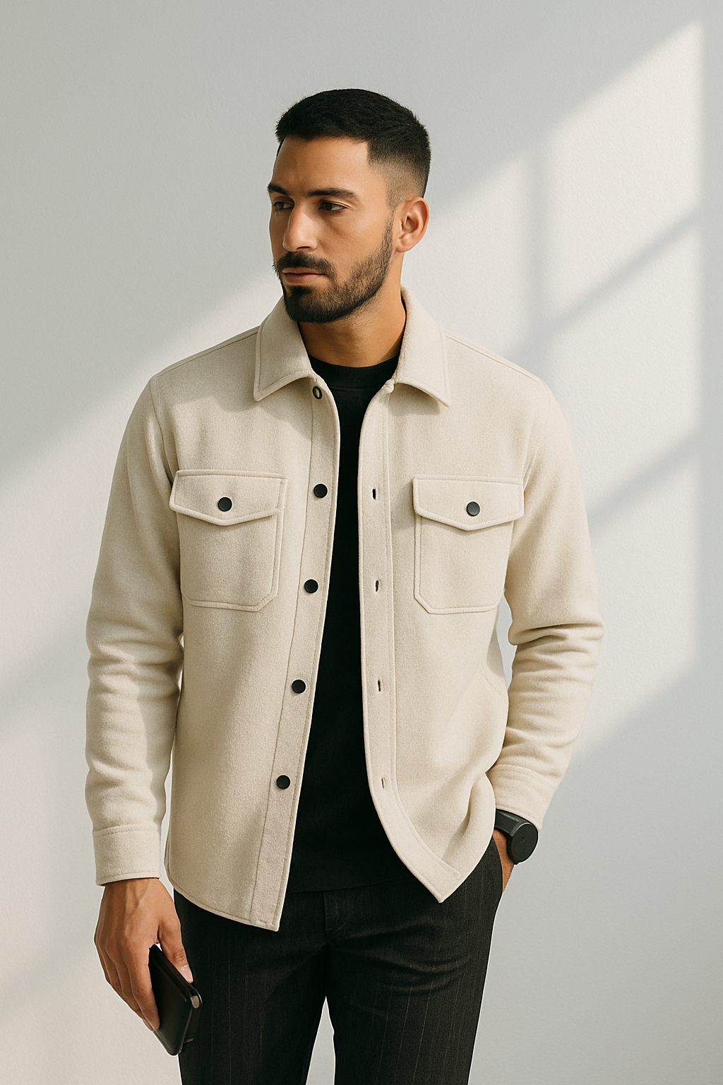 Herrjacka Casual Lätt Andningsbart Material för Vår/Sommar 1