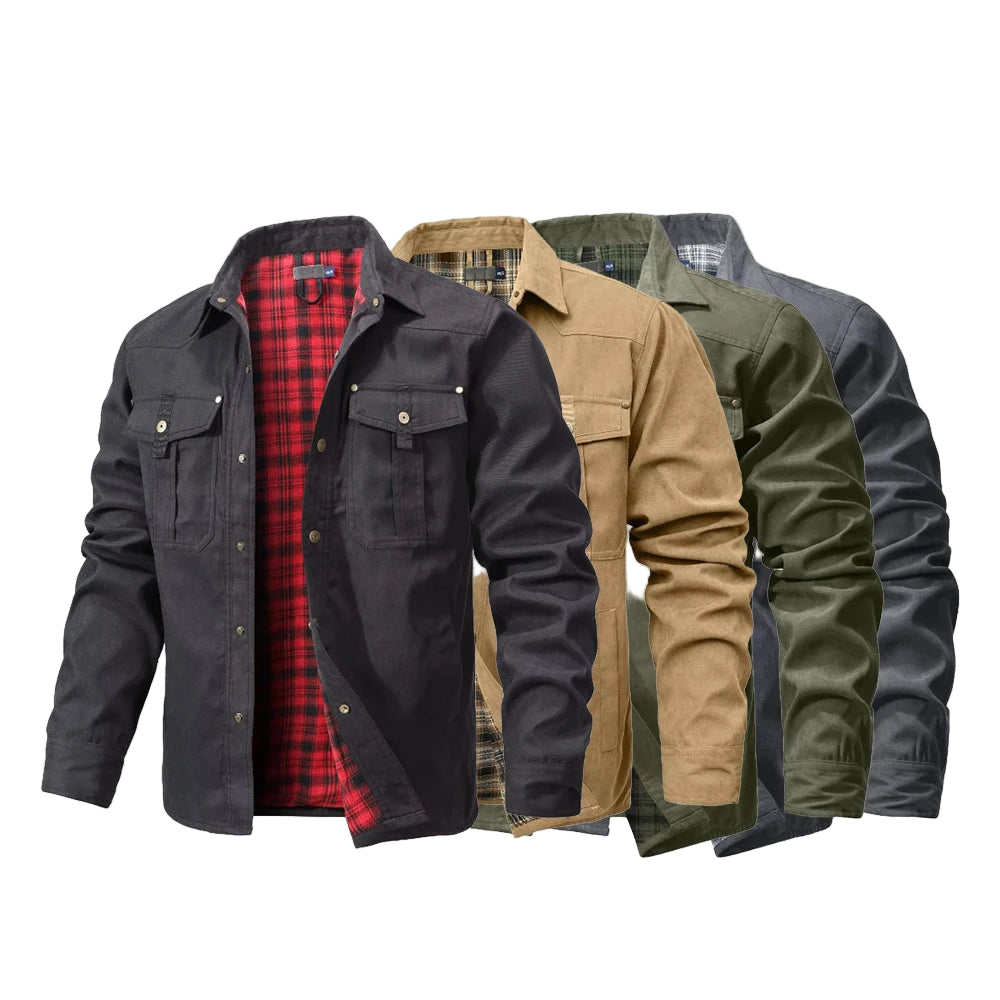 Herrjacka Flanell Fodrad Casual Skjorta Polyester 0